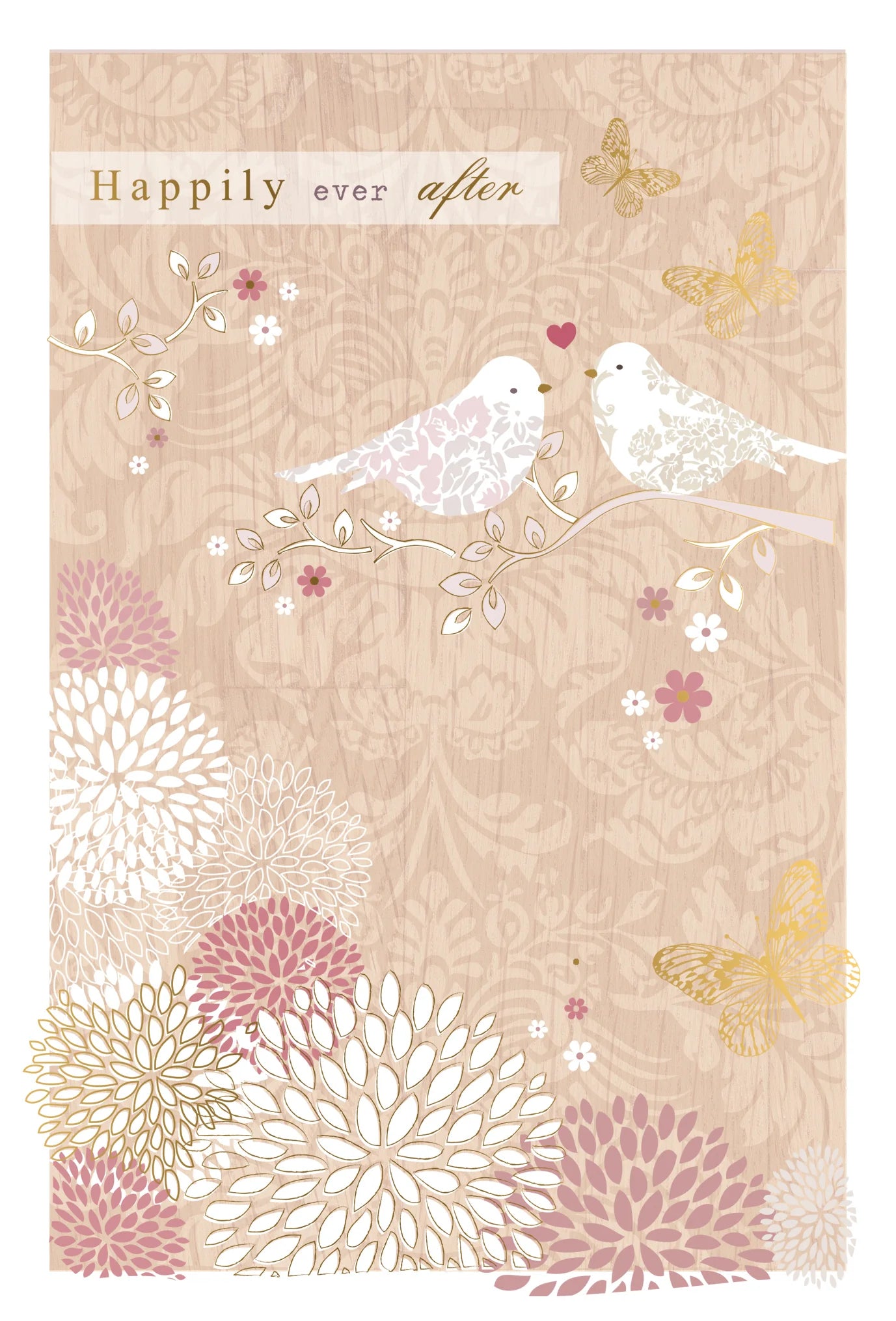 love birds happily ever after | wedding card