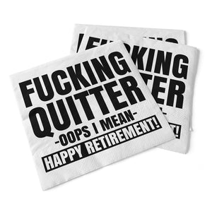 quitter | retirement beverage napkins