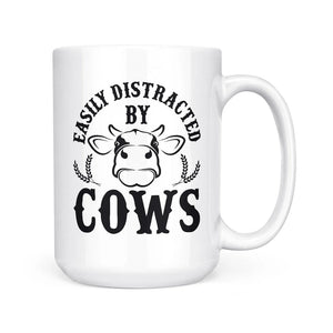 easily distracted by cows | mug