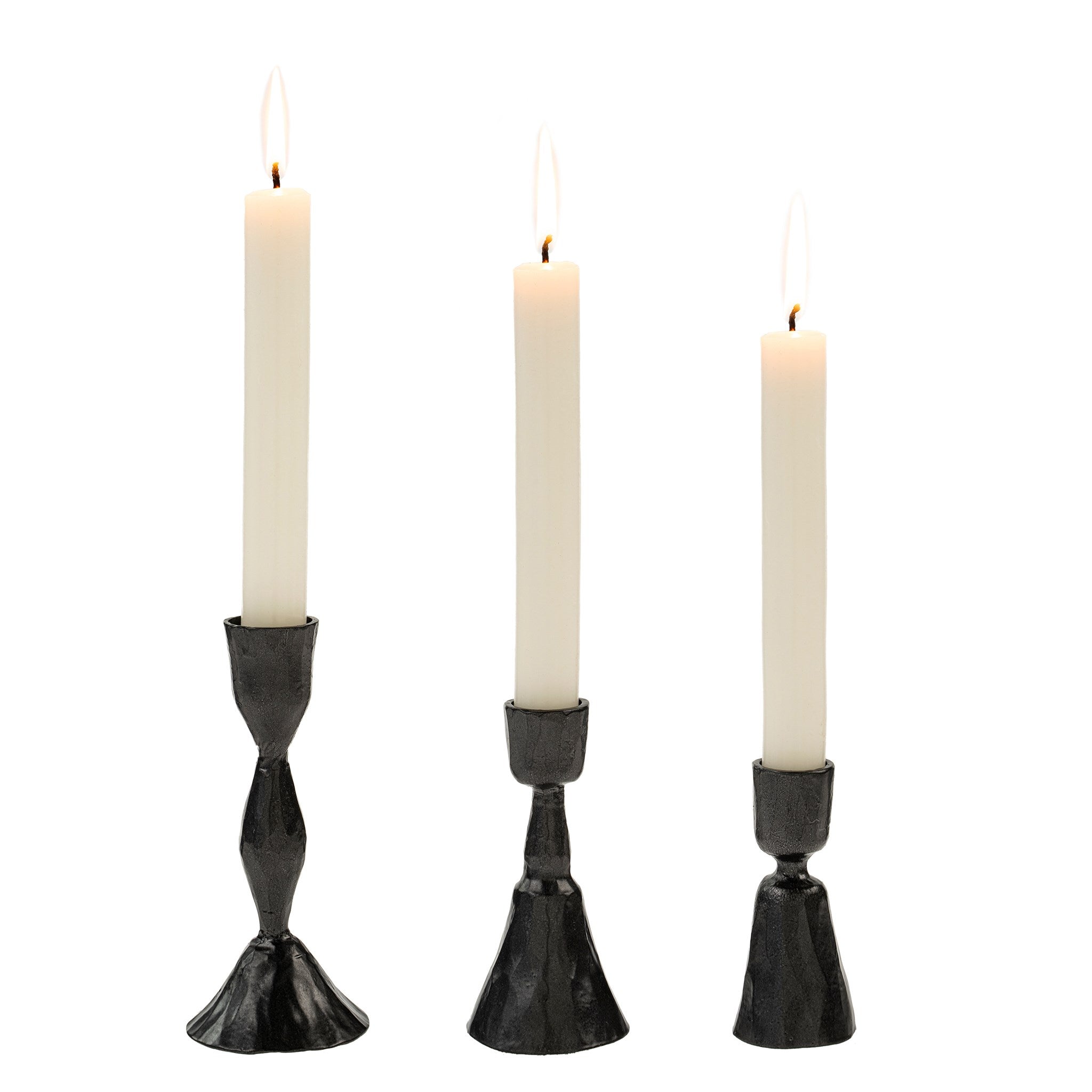 zora gunmental | small forged candlestick