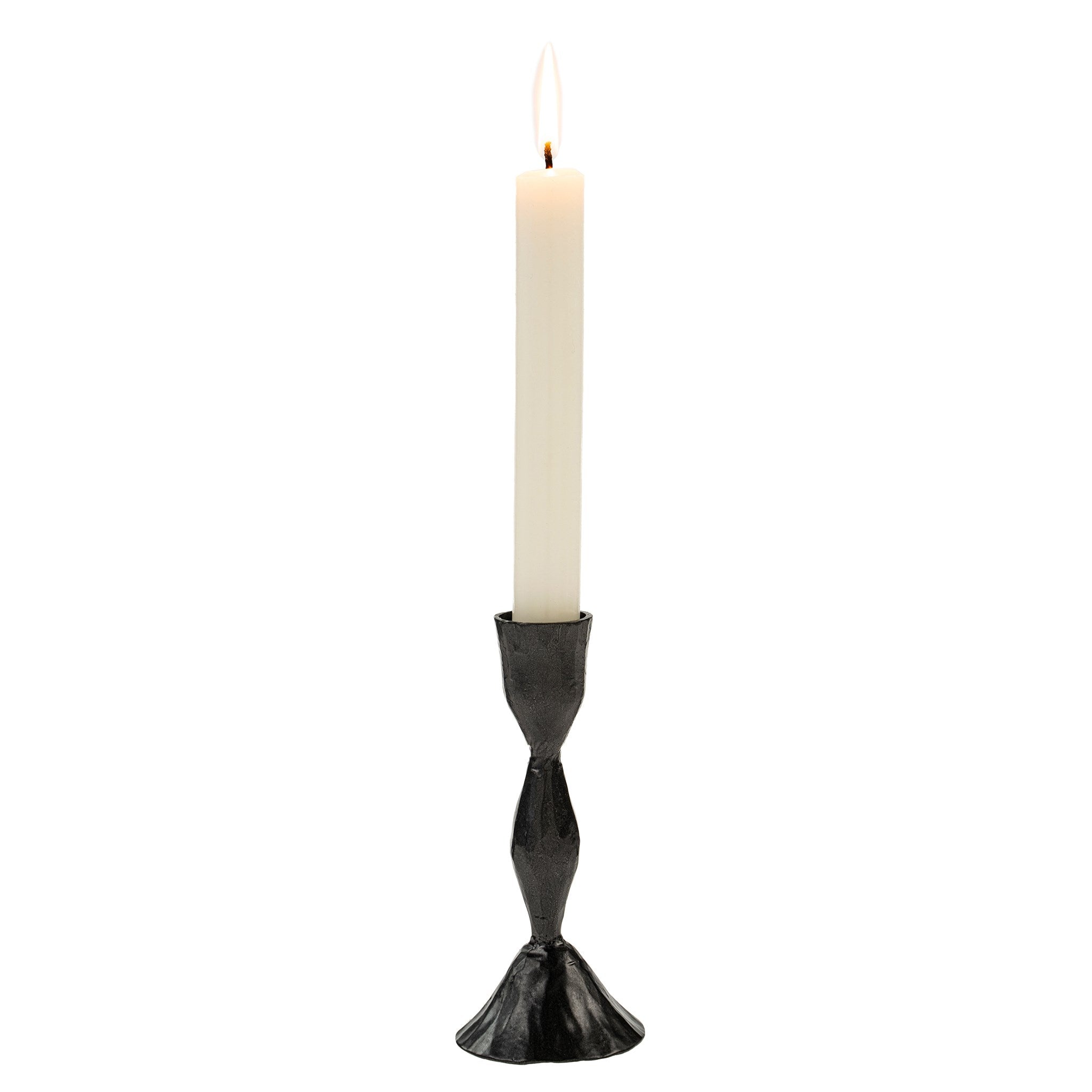 zora gunmental | large forged candlestick