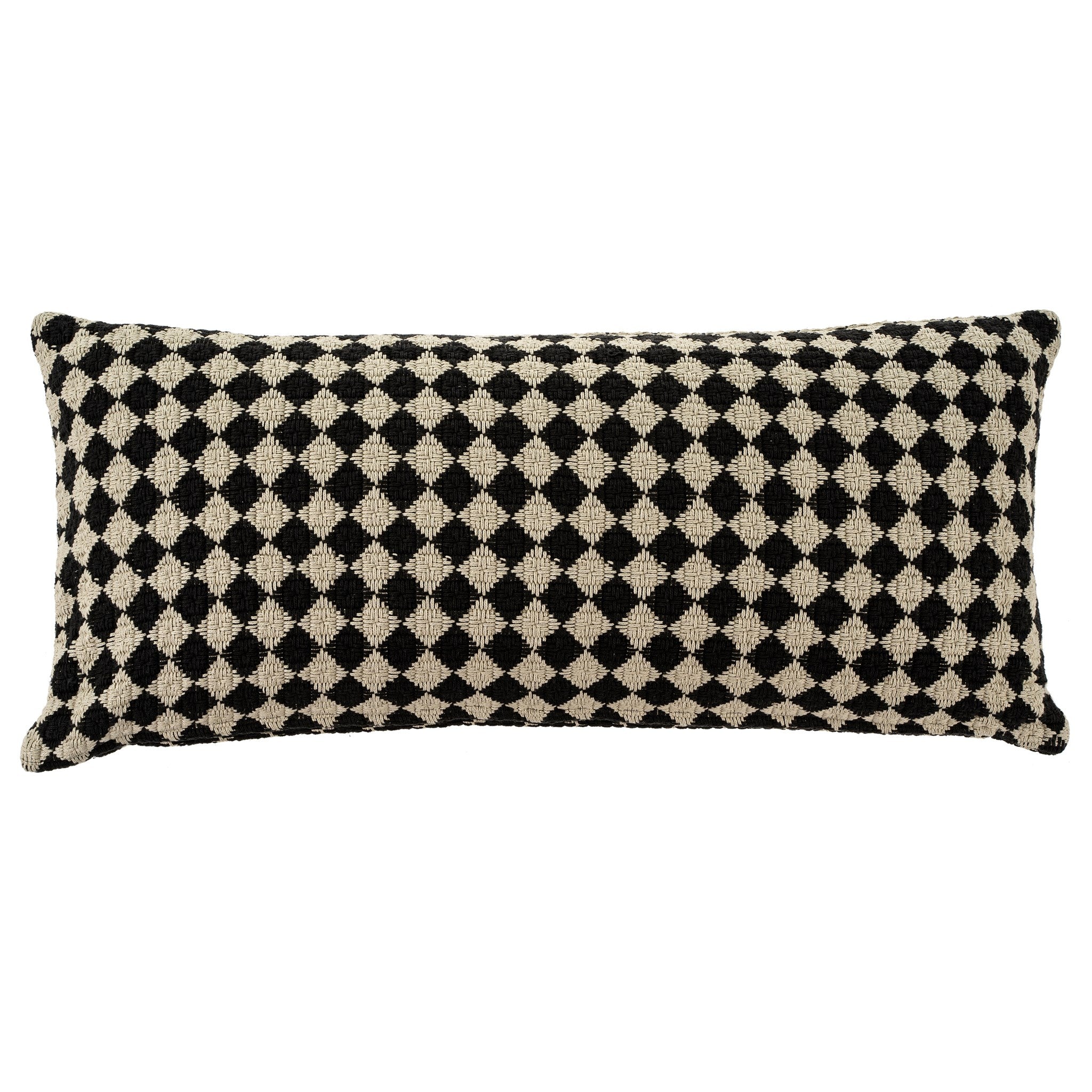 check weave | large black pillow