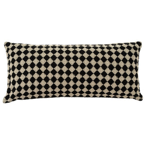 check weave | large black pillow