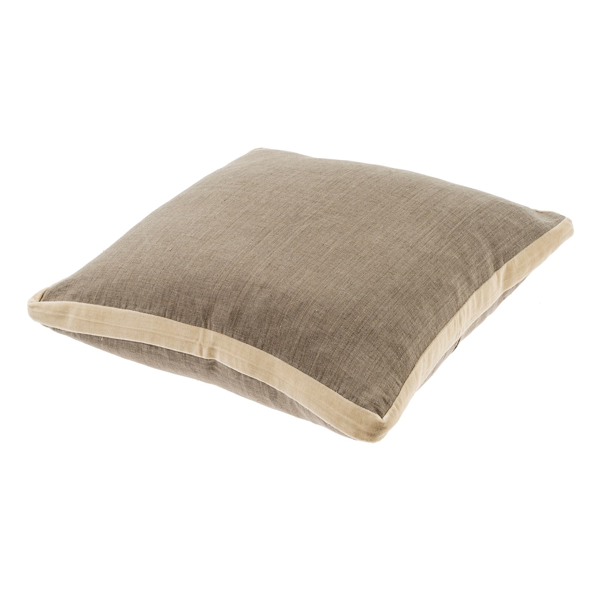 cream | linen and velvet trimmed pillow