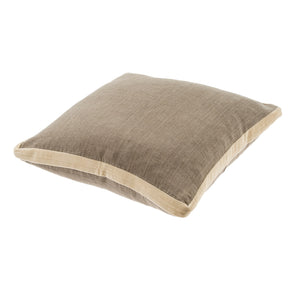 cream | linen and velvet trimmed pillow