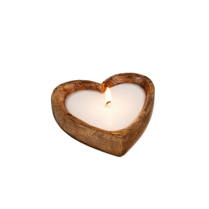 wooden heart  | eucalyptus and amber candle