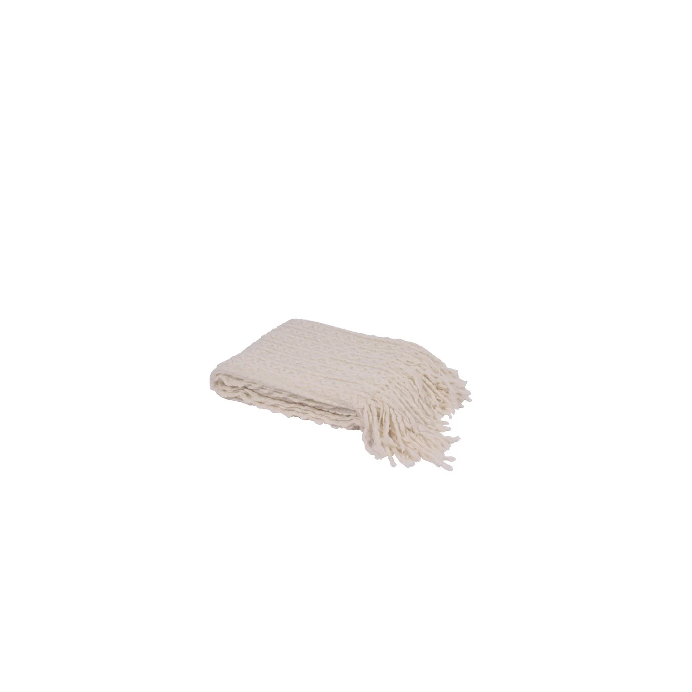 woven knit | cream tassel throw