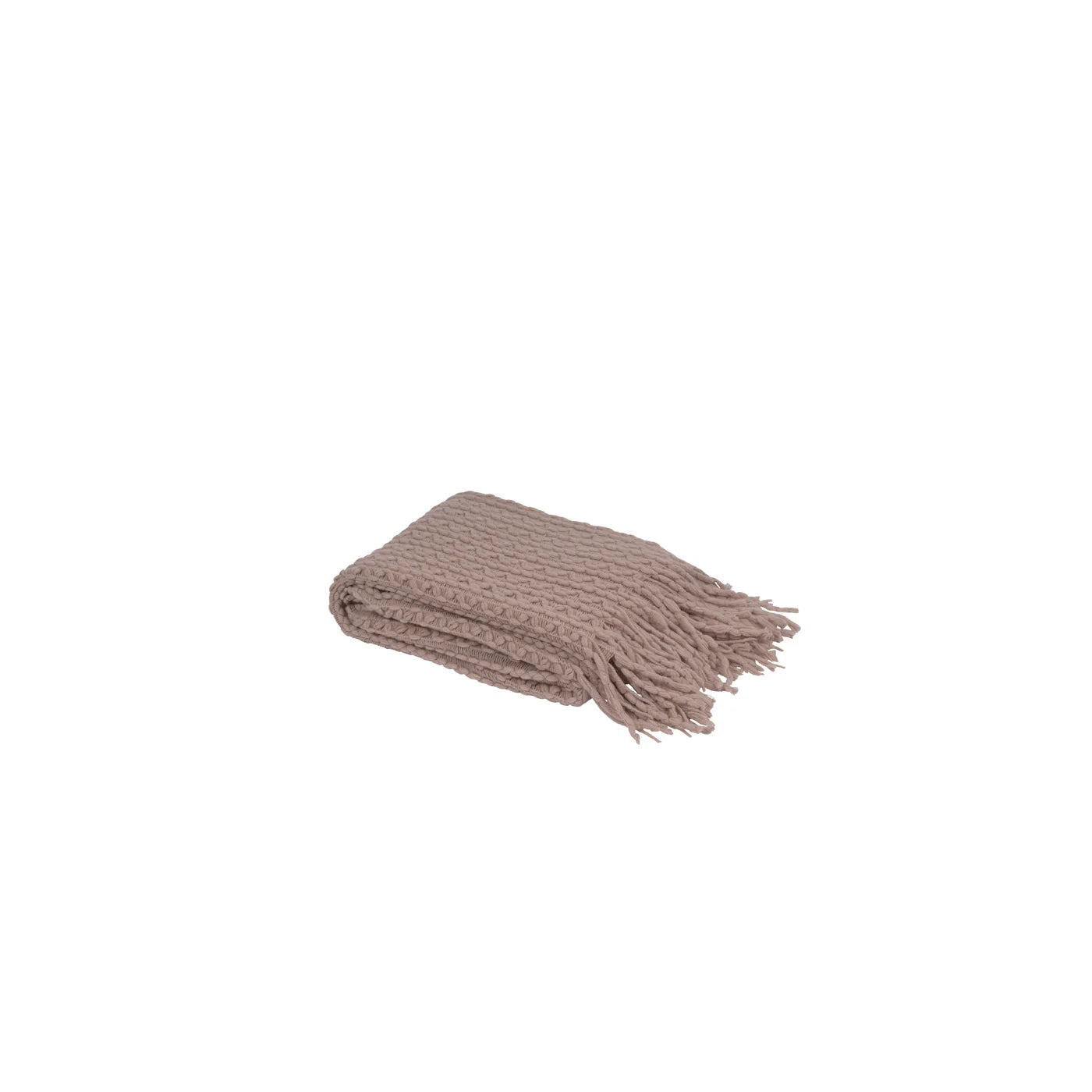 woven knit | taupe tassel throw