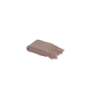 woven knit | taupe tassel throw