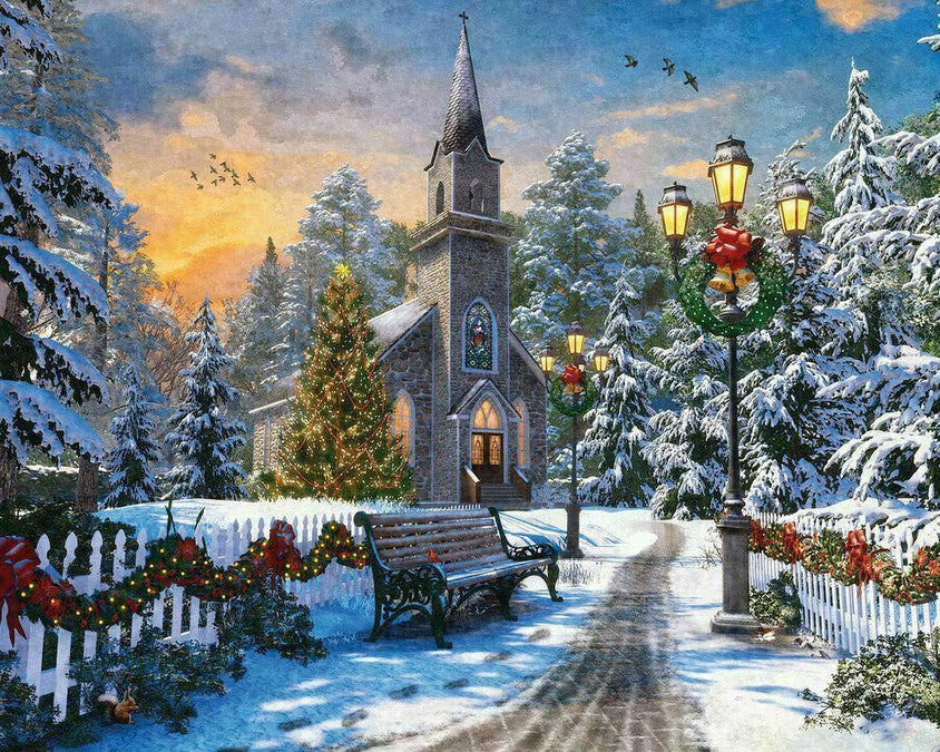 1000 pc holiday church | puzzle