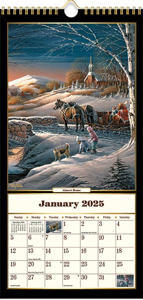 terry redlin | 2025 vertical calendar