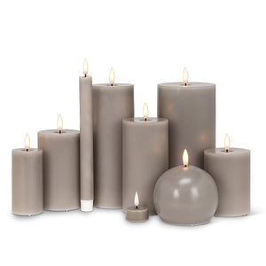 grey 9.5" taper | LED candle set