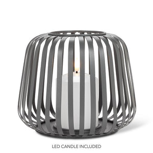 small cage | grey lantern with LED candle