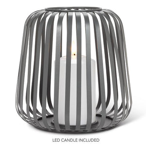 large cage | grey lantern with LED candle