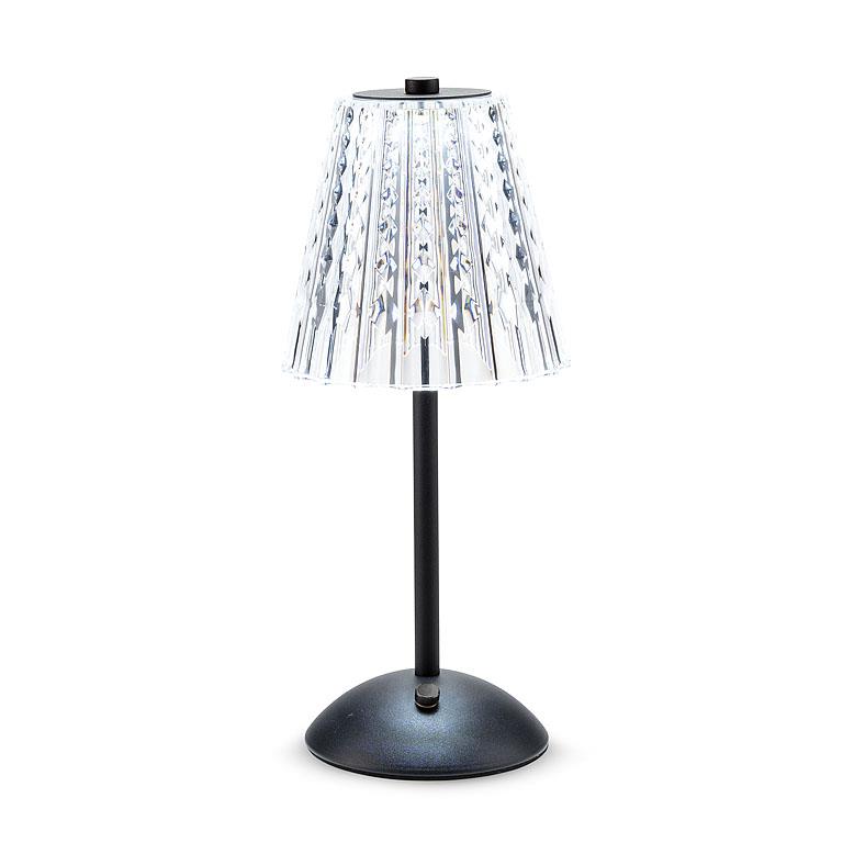 crystal shade | black LED table light