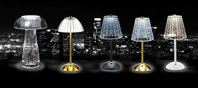 crystal shade | gold LED table light