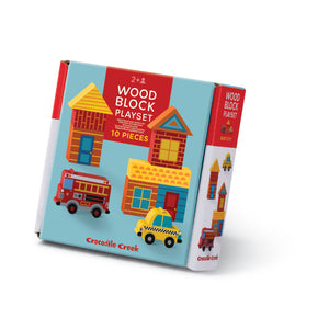 busy city | mini wood block playset