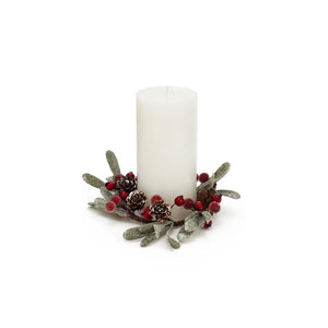 red holly | candle ring wreath