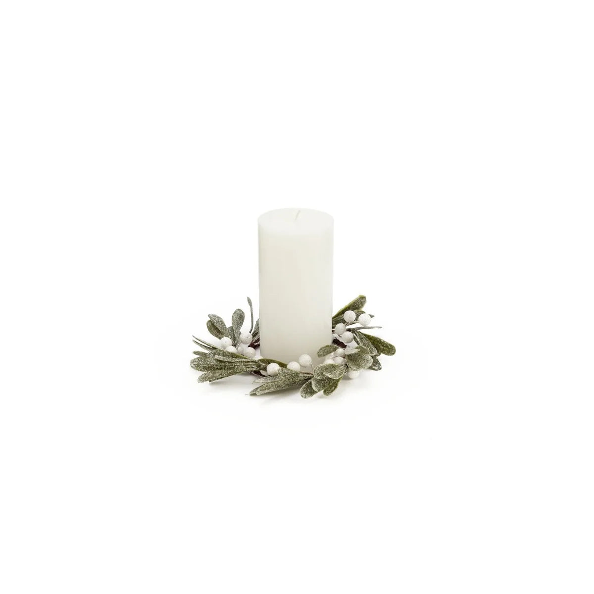 white holly | candle ring wreath