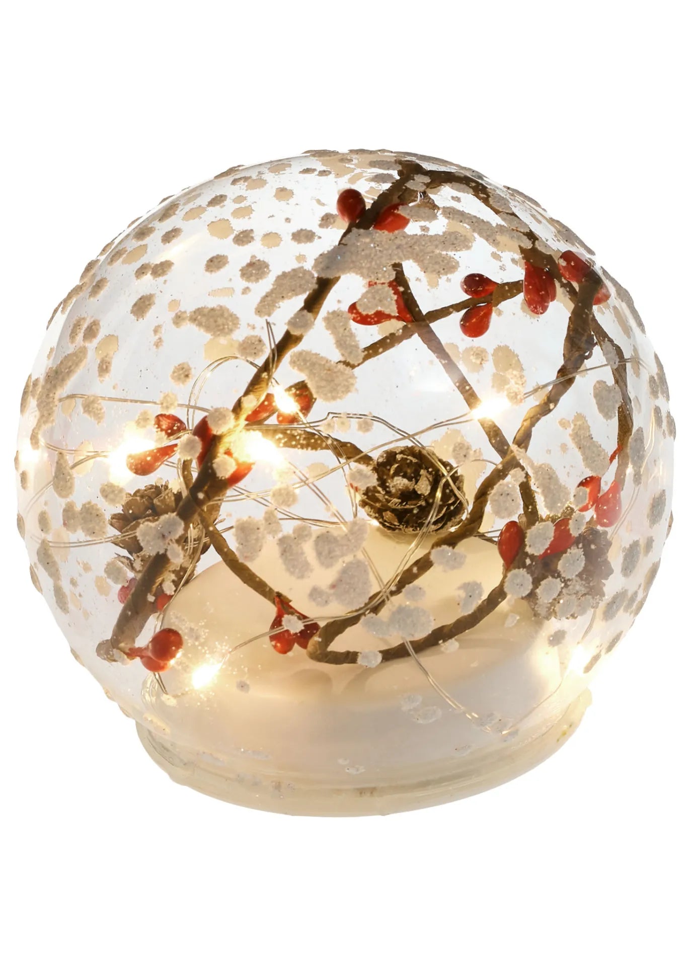 winter | led glass sphere