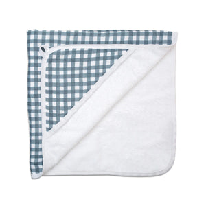 navy gingham | hooded towel