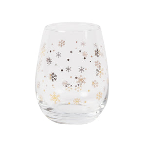 gold snowflakes | glass set