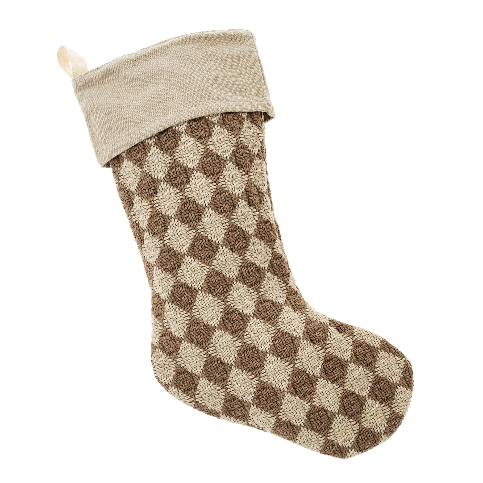 check weave | brown stocking