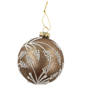 frosted willow | brown glass ornament