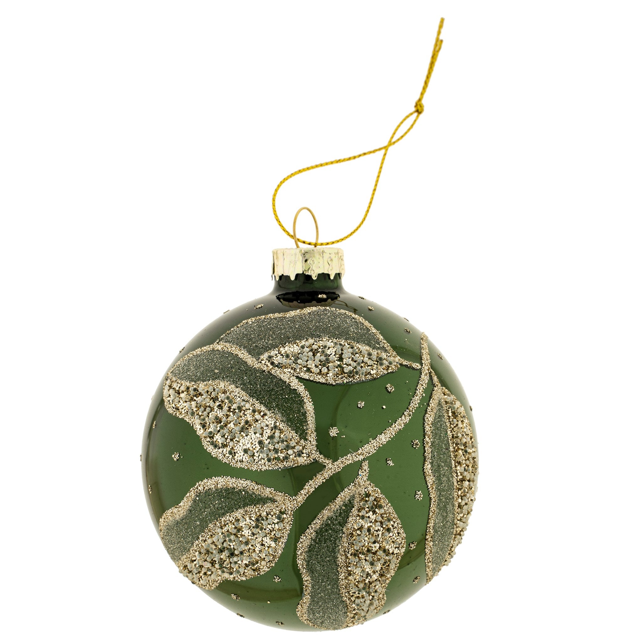 glitter forest | green glass ornament