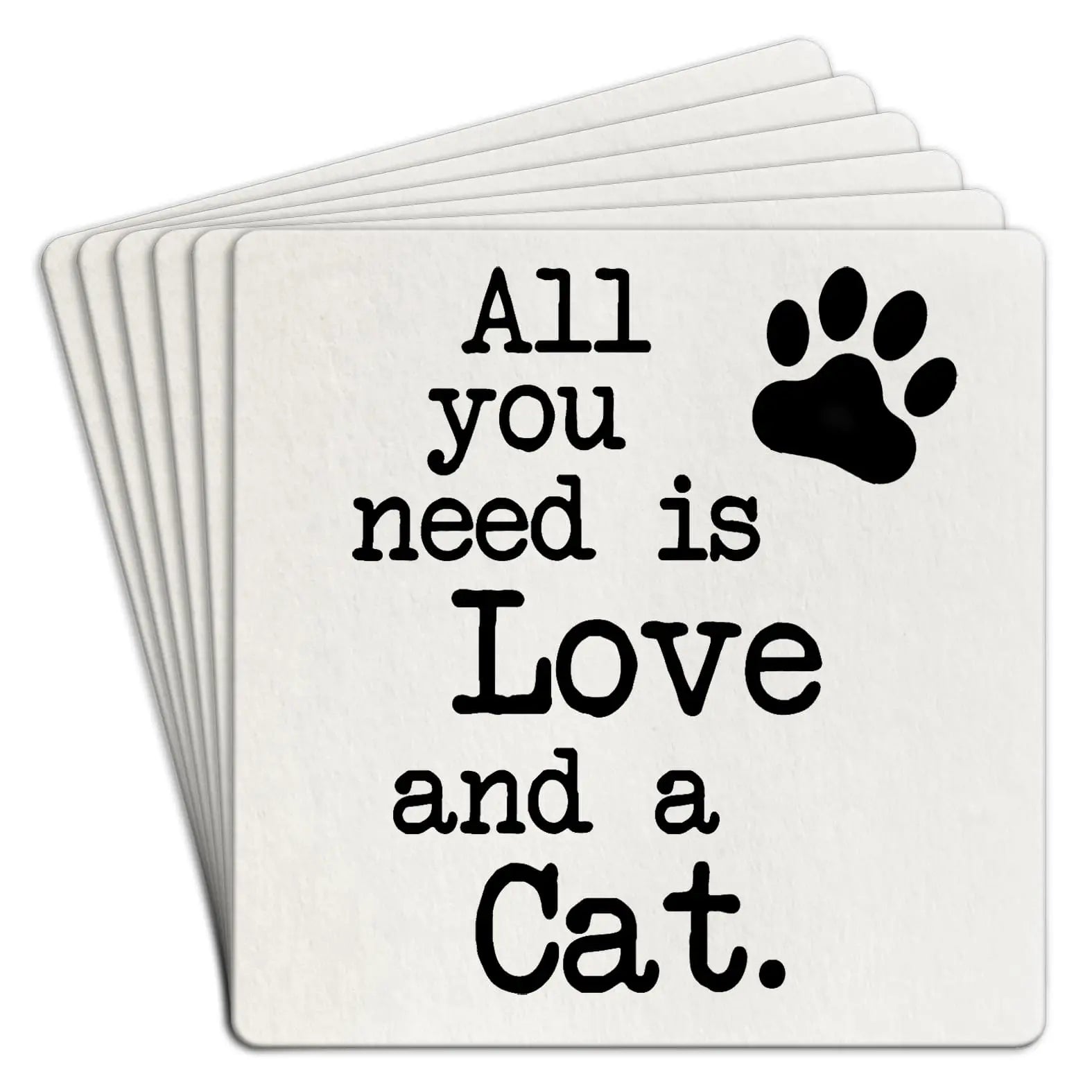 love & a cat | disposable coasters