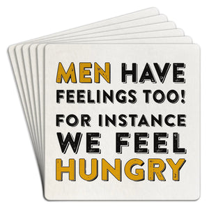 men have feelings too | disposable coasters