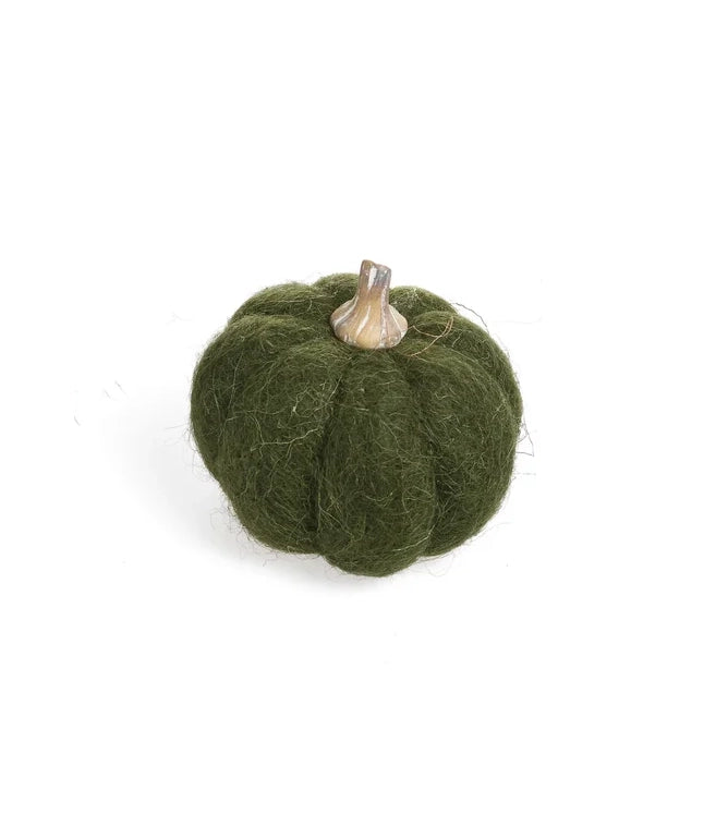 wool | green pumpkin decor