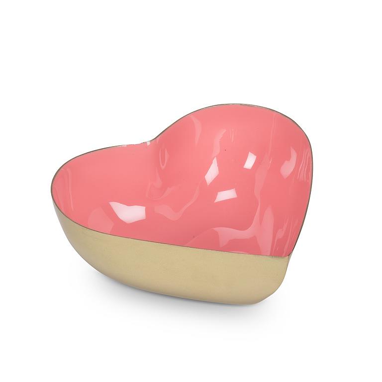 pink heart | enamel bowl