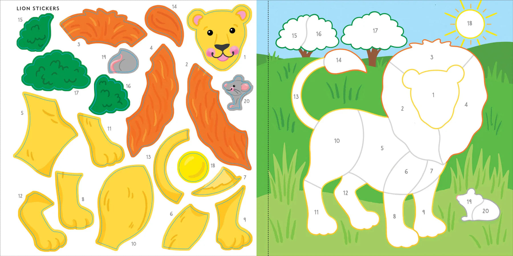 wild animals | my first colour-by-sticker book