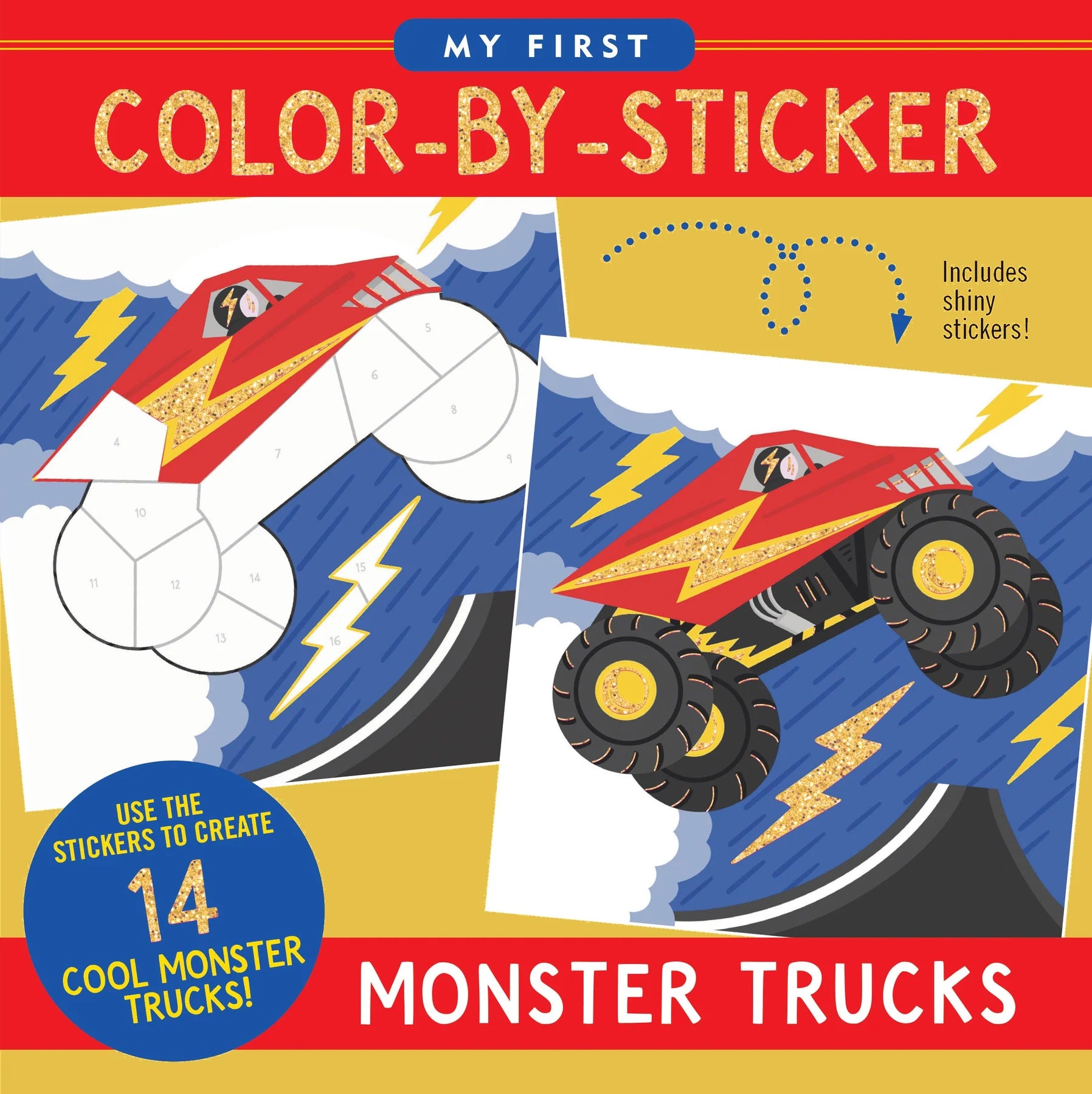 monster trucks | my first colour-by-sticker book