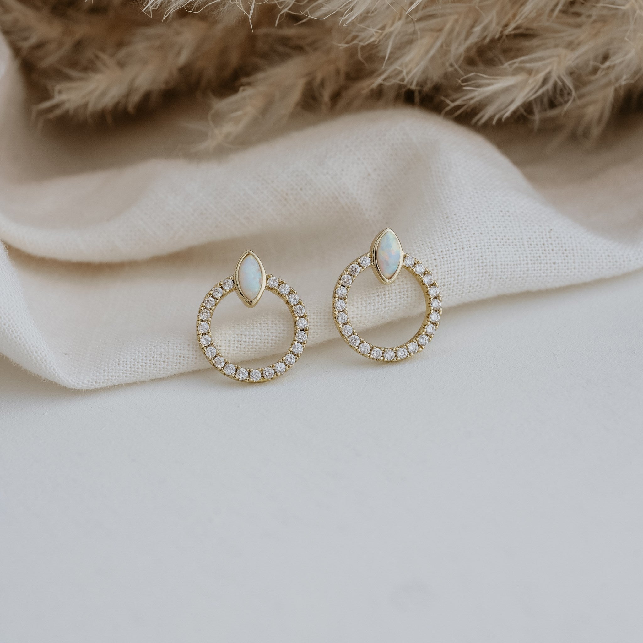 blanche | stud opalite earrings