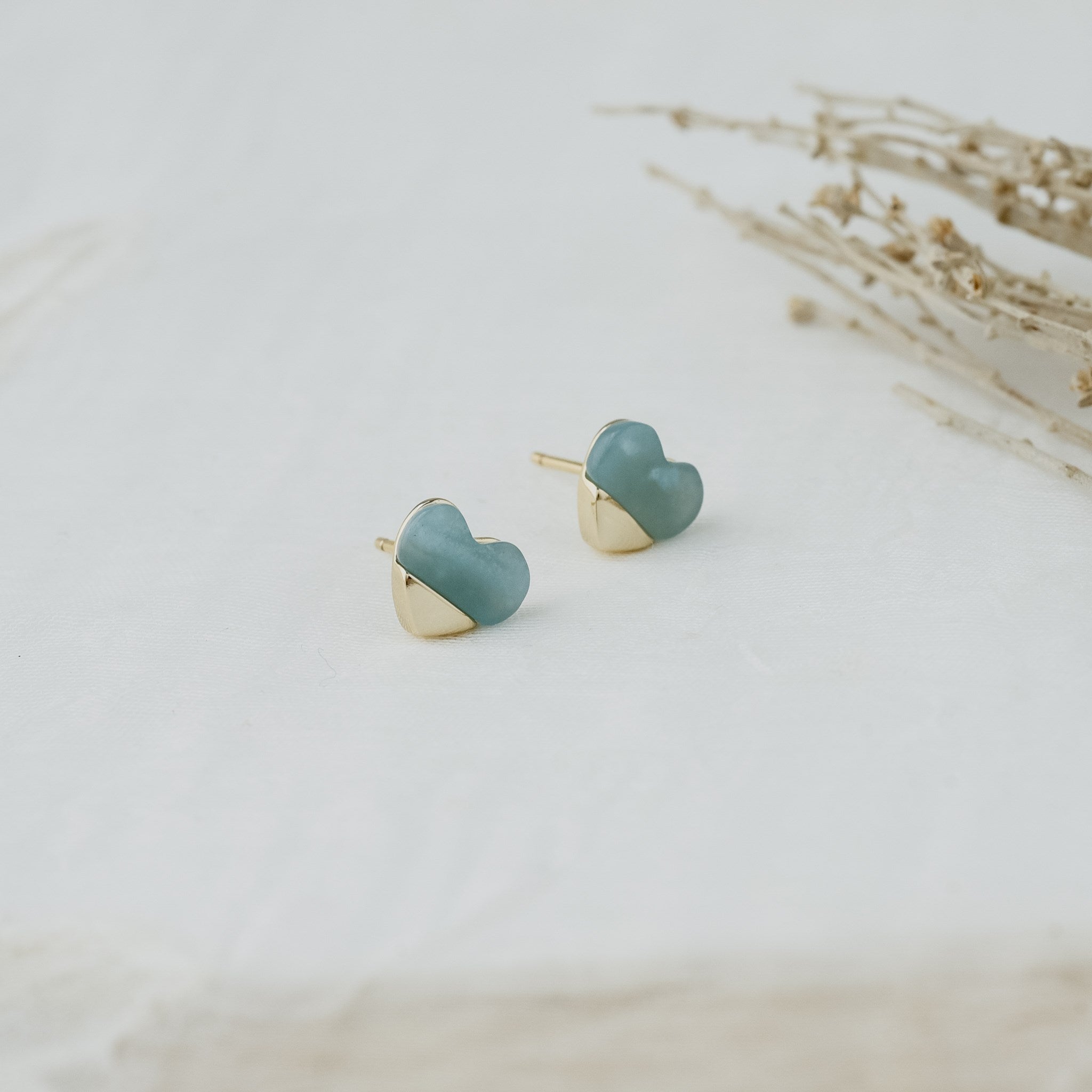 full heart amazonite | stud earrings