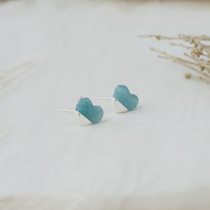 full heart amazonite | stud earrings