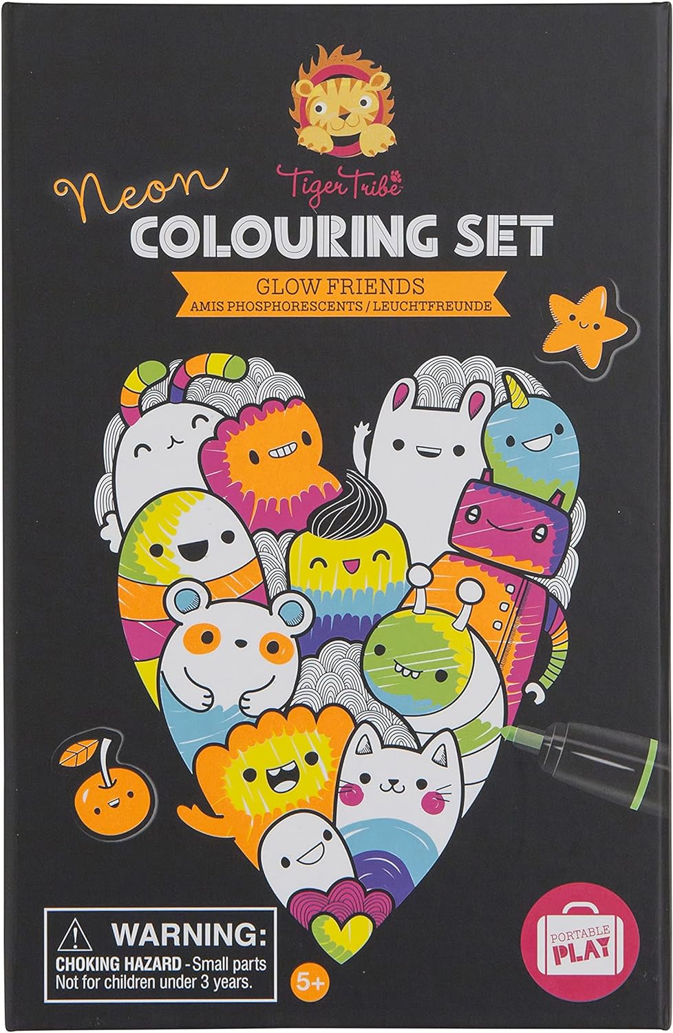 glow friends | neon colouring set