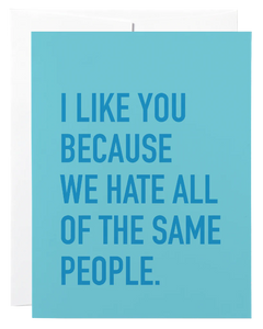 hate same people | card