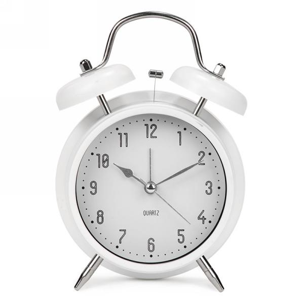 white + chrome | table alarm clock