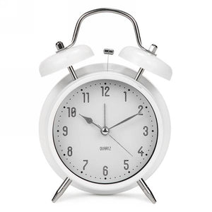 white + chrome | table alarm clock