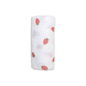 strawberries | muslin cotton large swaddle