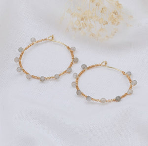 pritti | labradorite hoop earrings