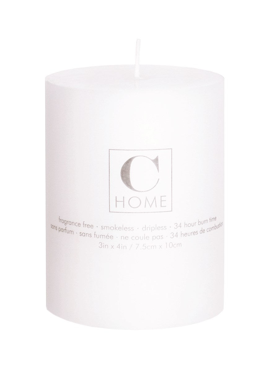 white | 4" pillar candle
