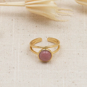 sophia | pink rhodonite gold ring