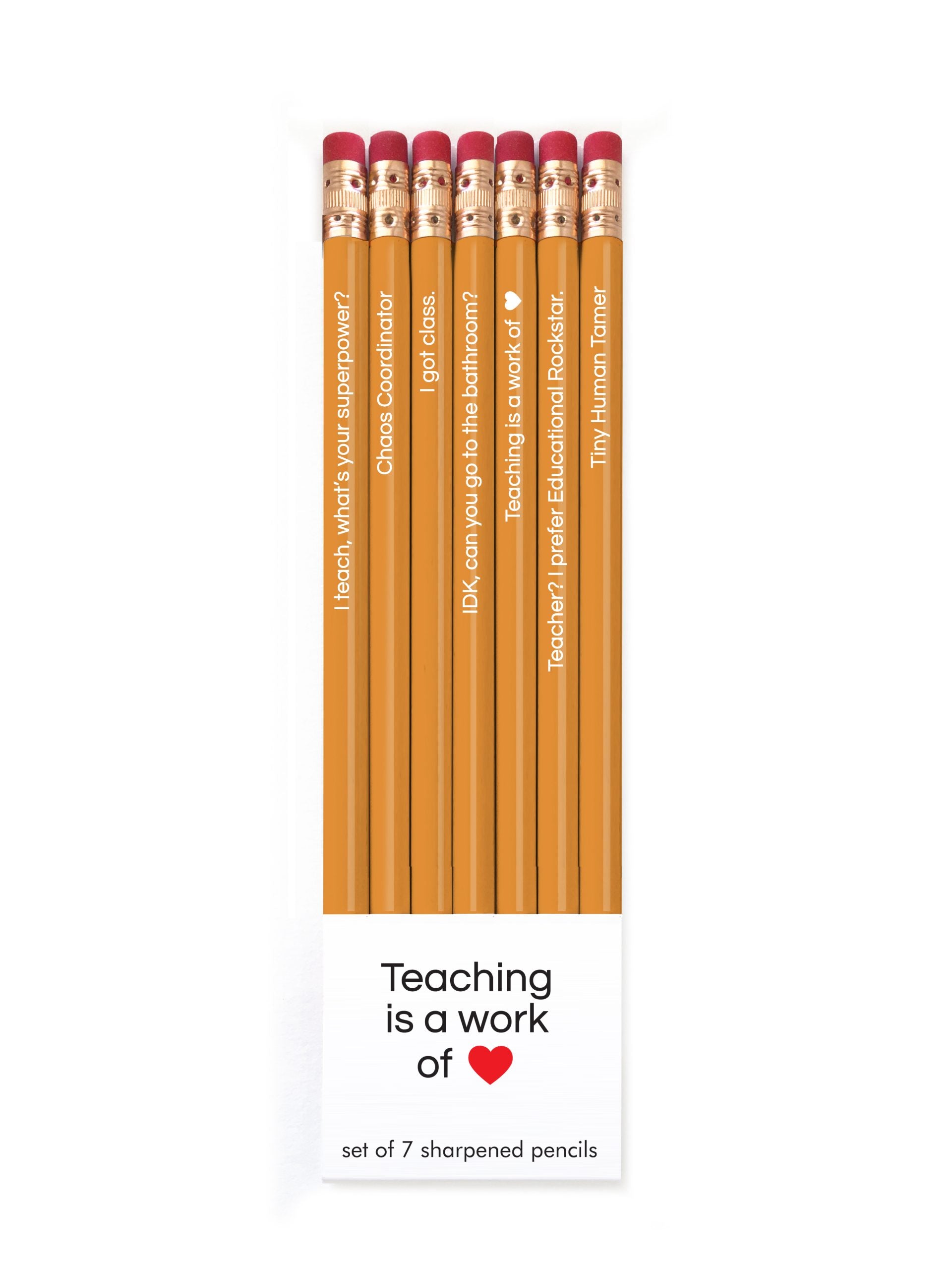 teaching is a work of heart | pencil set