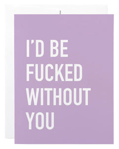 without you | sweary card