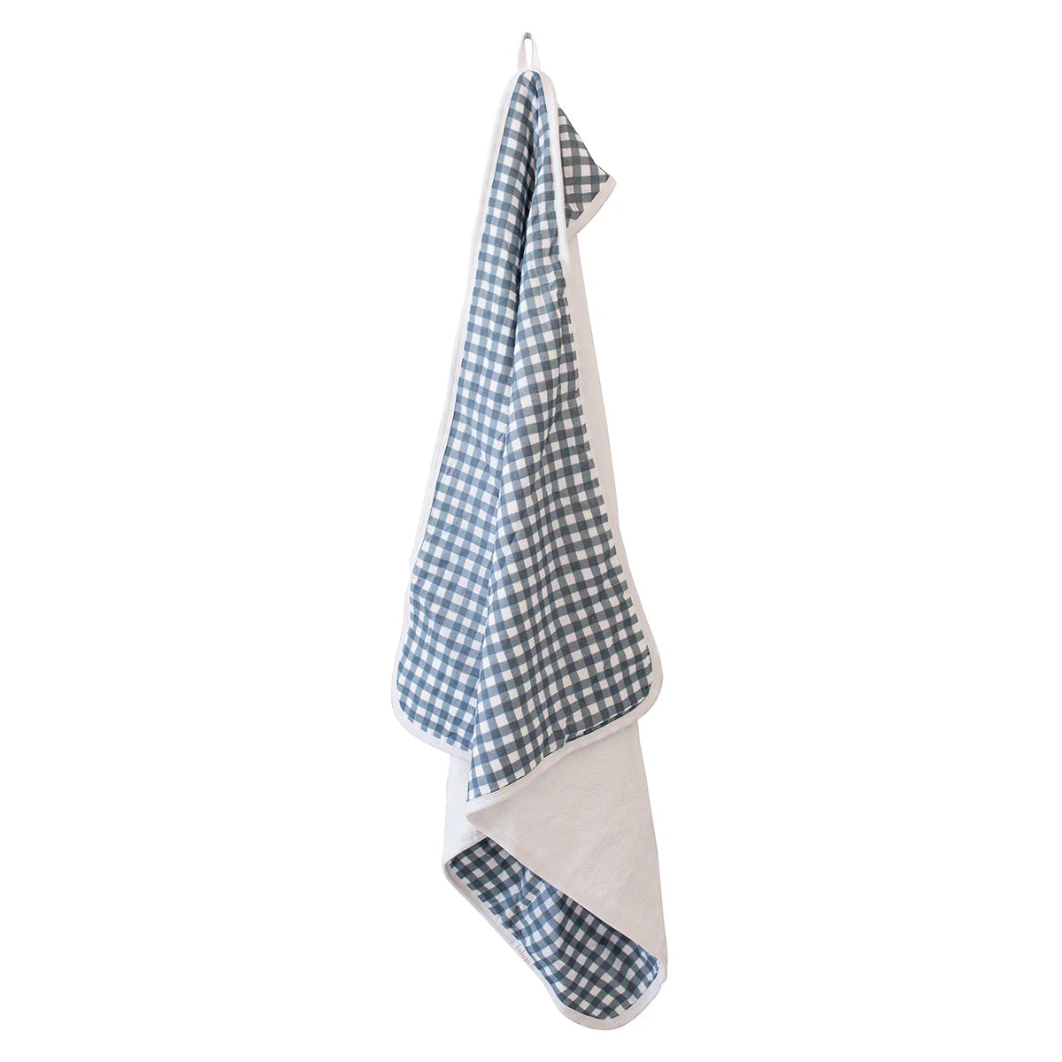 navy gingham | hooded towel