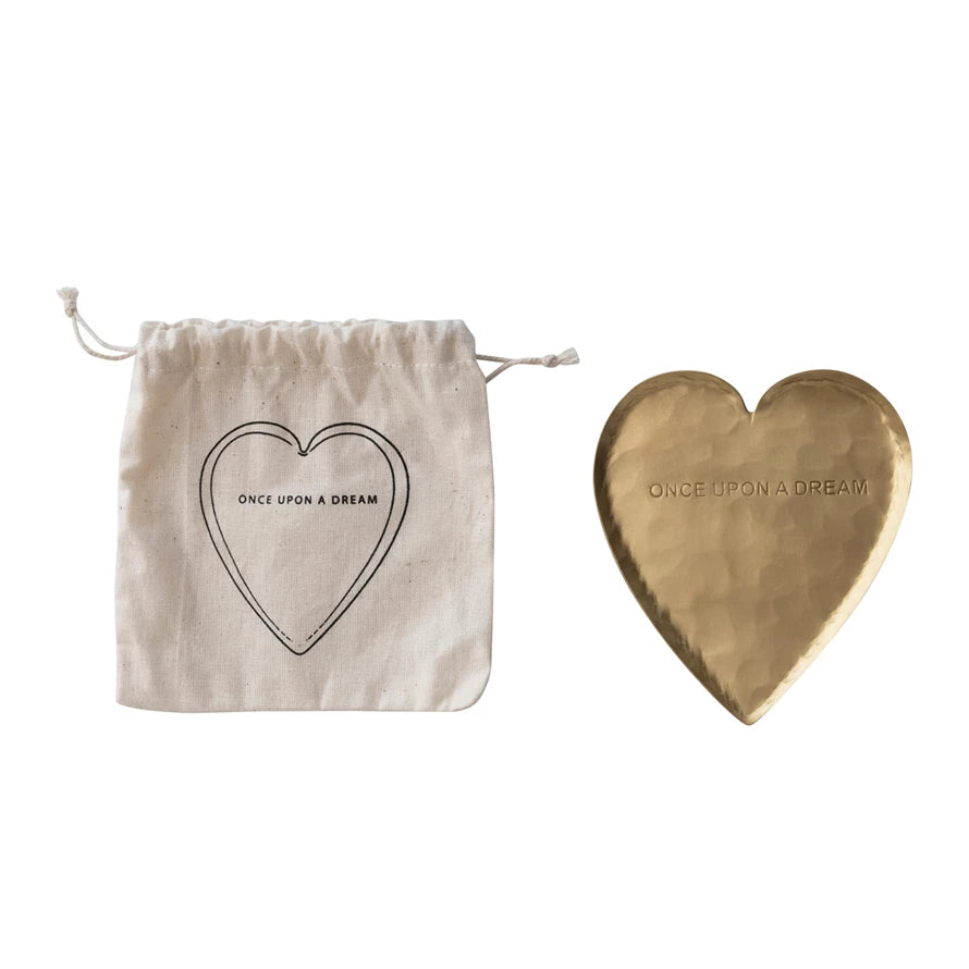 heart | hammered brass dish